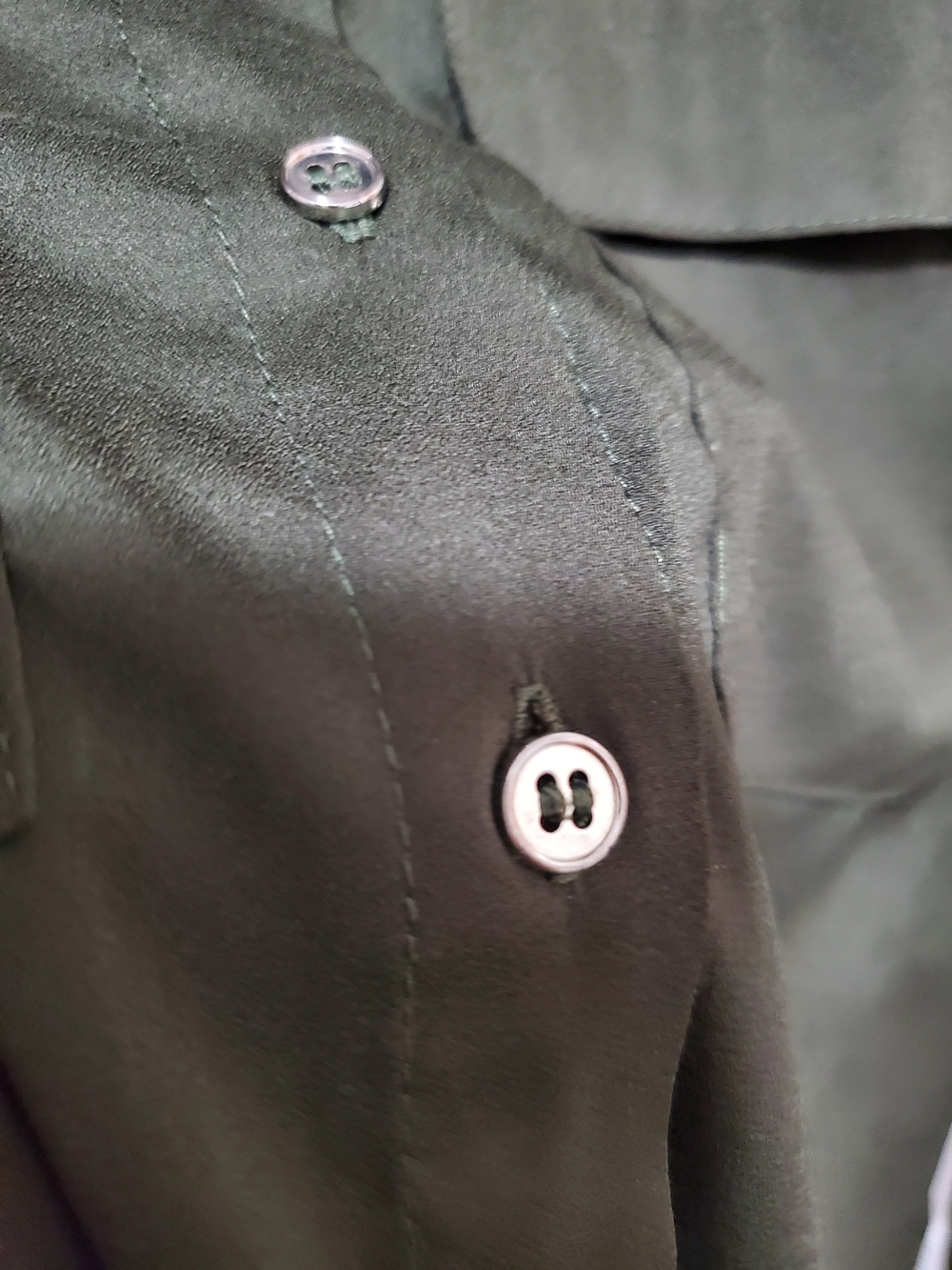Olive Button-Down Utility Shirt - Picture 5 of 6